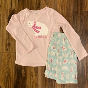 Lands’ End Kids Long Sleeve Fleece Graphic Pajama Set